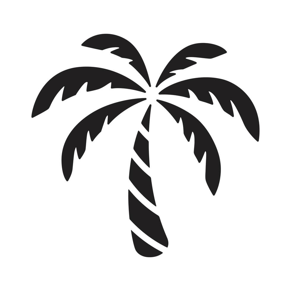 Palma árvore ícone coco árvore logotipo símbolo plantar placa tropical verão de praia personagem desenho animado ilustração rabisco Projeto vetor