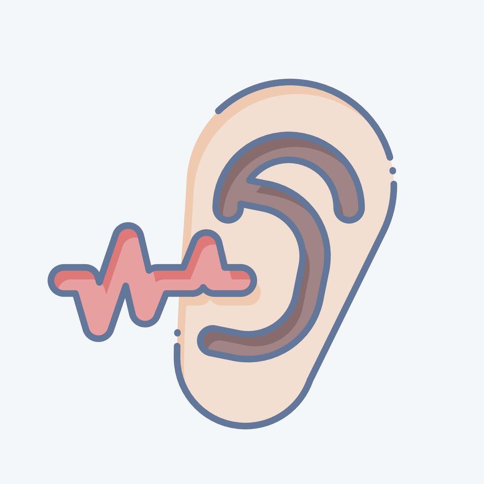 ícone orelha exame. relacionado para médico especialidades símbolo. rabisco estilo. simples Projeto ilustração vetor