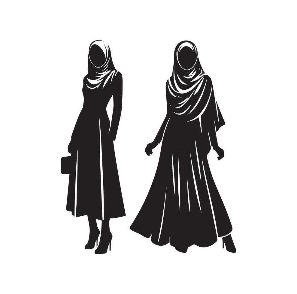 hijab estilo moda em pé ilustração Projeto vetor