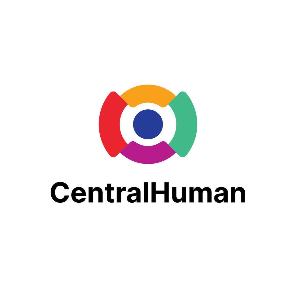 humano conexão central logotipo vetor