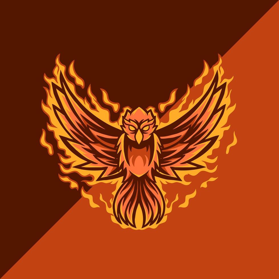 logotipo do mascote phoenix esport vetor