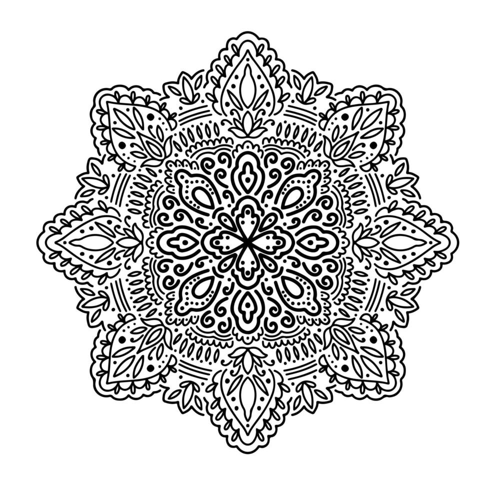gráfico redondo mandala abstrato isolado no fundo branco ... estilo oriental boho indiano shape.ethnic. vetor