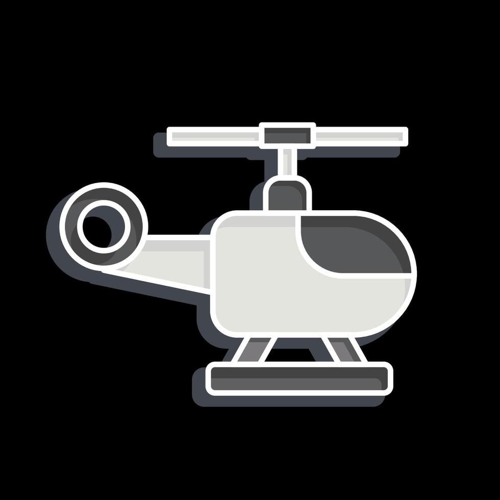 ícone helicóptero. relacionado para navegação símbolo. lustroso estilo. simples Projeto ilustração vetor