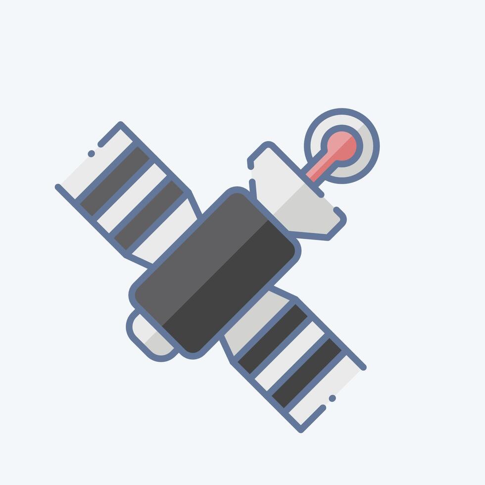 ícone satélite. relacionado para navegação símbolo. rabisco estilo. simples Projeto ilustração vetor
