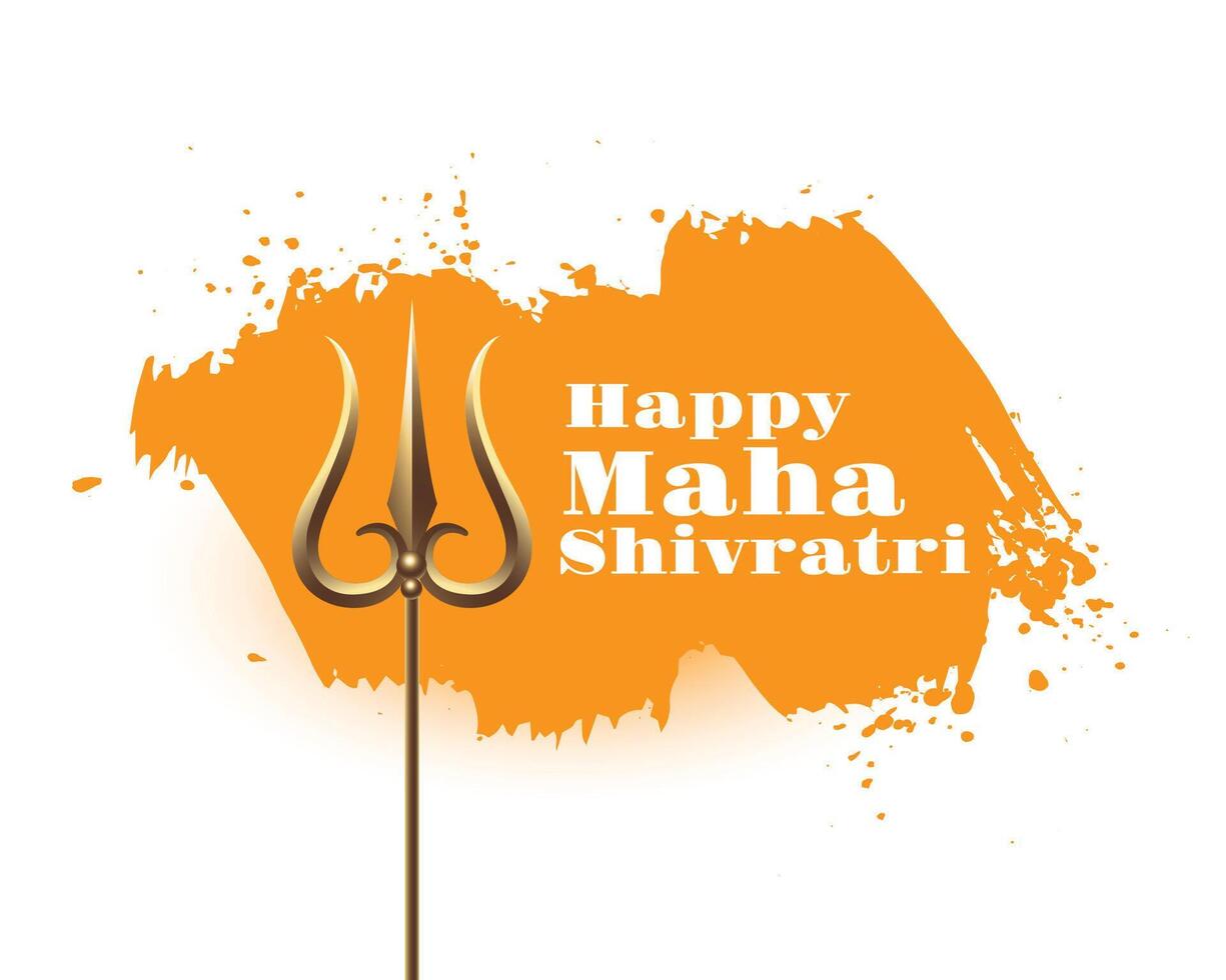 feliz maha Shivratri religioso fundo com escova acidente vascular encefálico efeito vetor