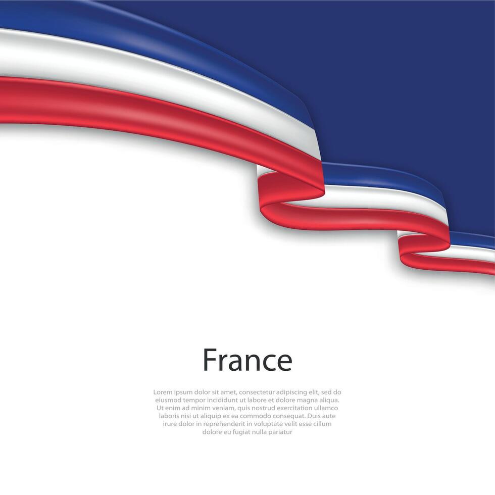 acenando fita com bandeira do França vetor