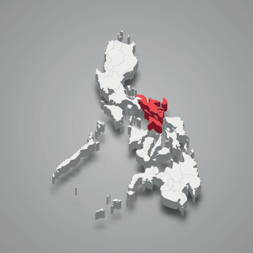 bicol região localização dentro Filipinas 3d mapa vetor