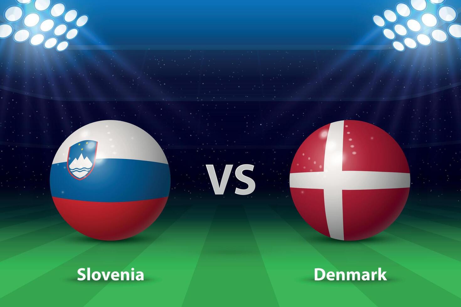 eslovénia vs Dinamarca. Europa futebol torneio 2024 vetor