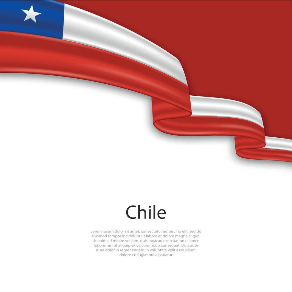 acenando fita com bandeira do Chile vetor