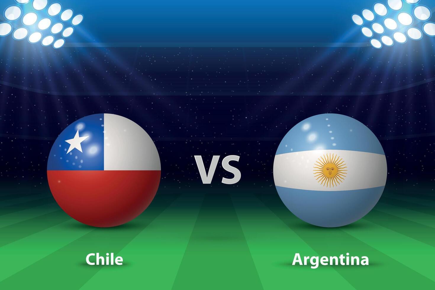Chile vs Argentina, América futebol torneio 2024 vetor