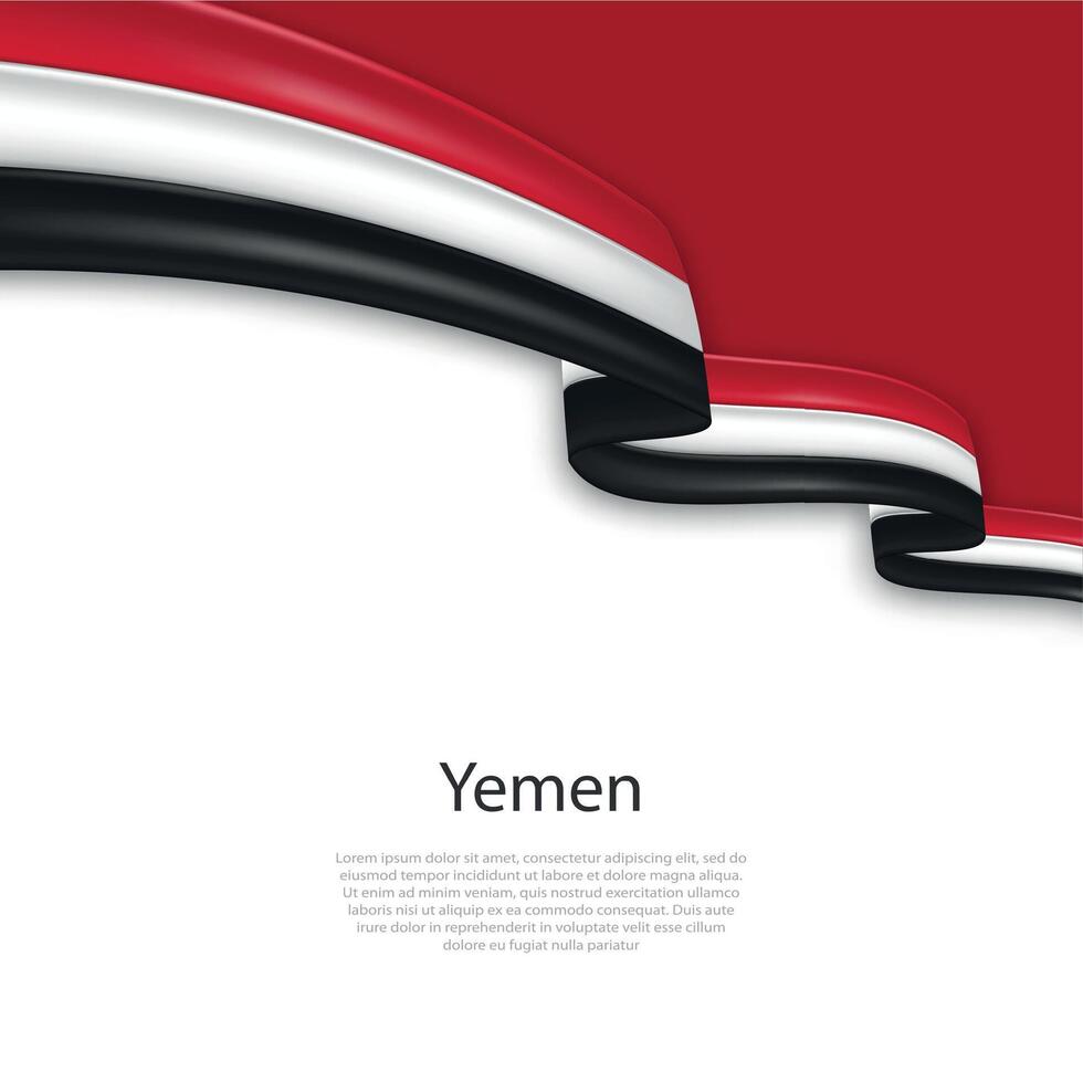 acenando fita com bandeira do Iémen vetor