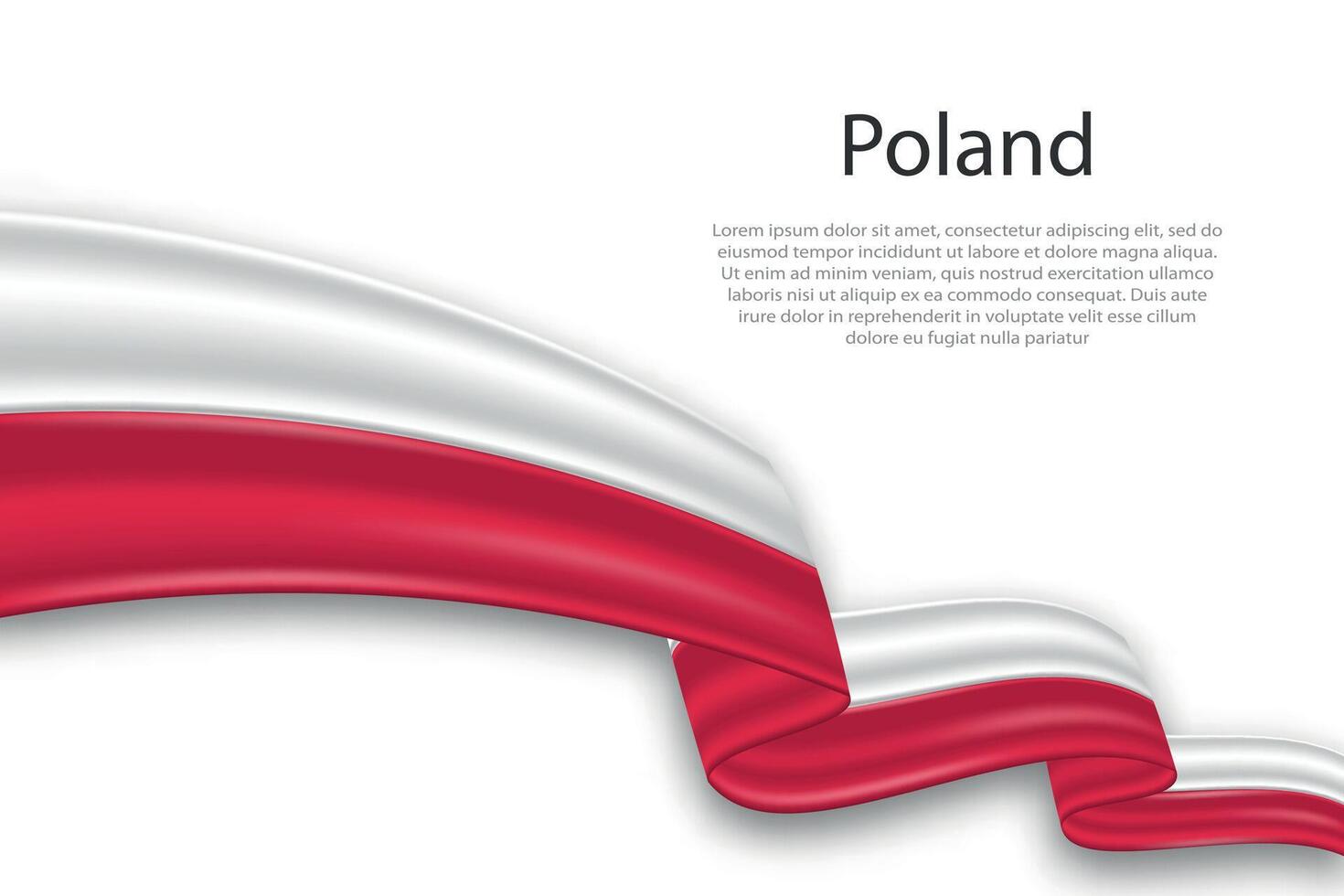 abstrato ondulado bandeira do Polônia em branco fundo vetor