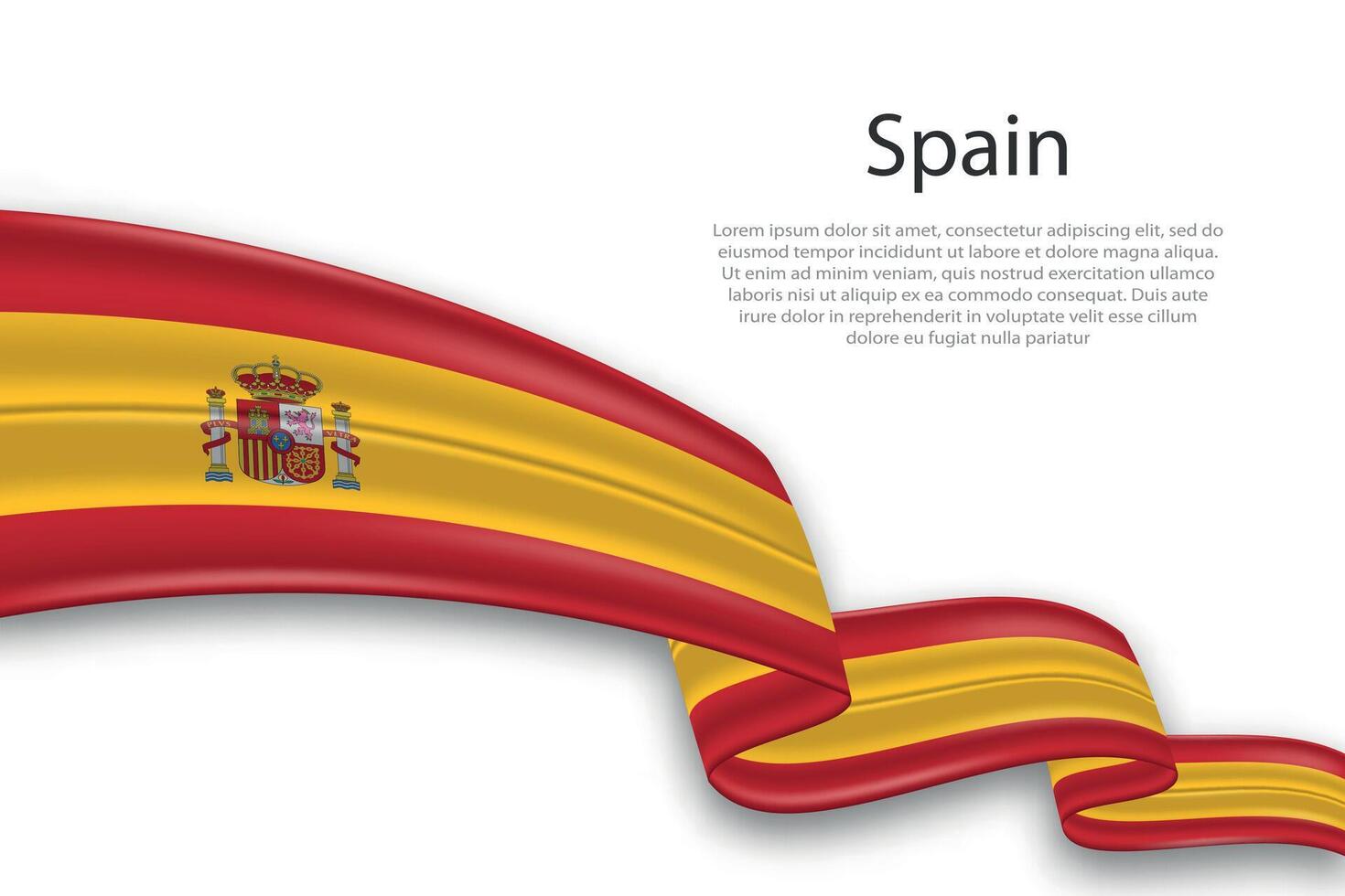 abstrato ondulado bandeira do Espanha em branco fundo vetor
