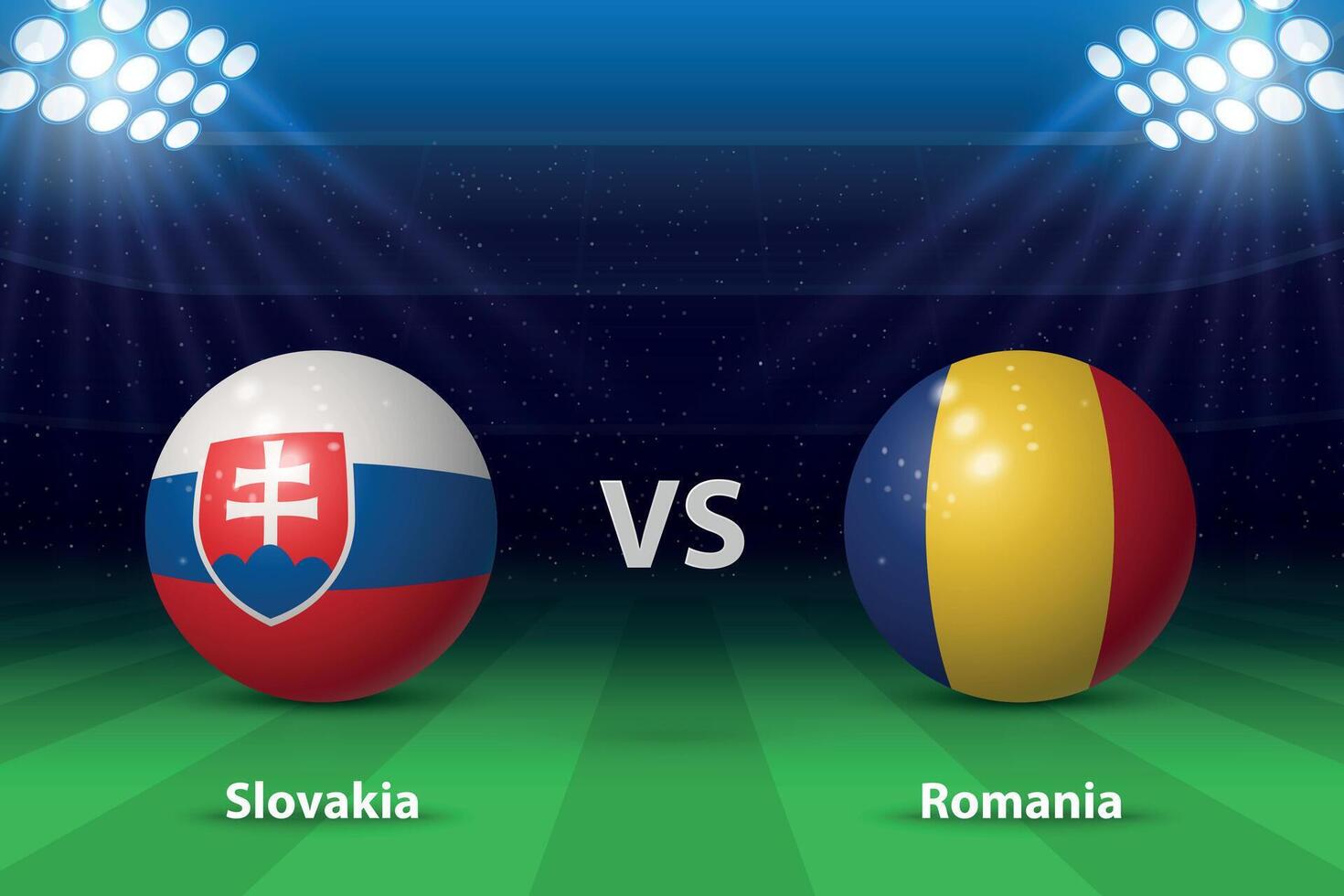 Eslováquia vs roménia. Europa futebol torneio 2024 vetor