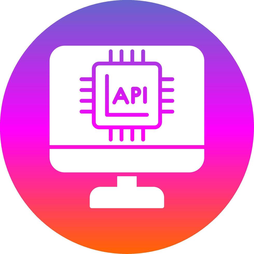 api interface glifo gradiente círculo ícone Projeto vetor