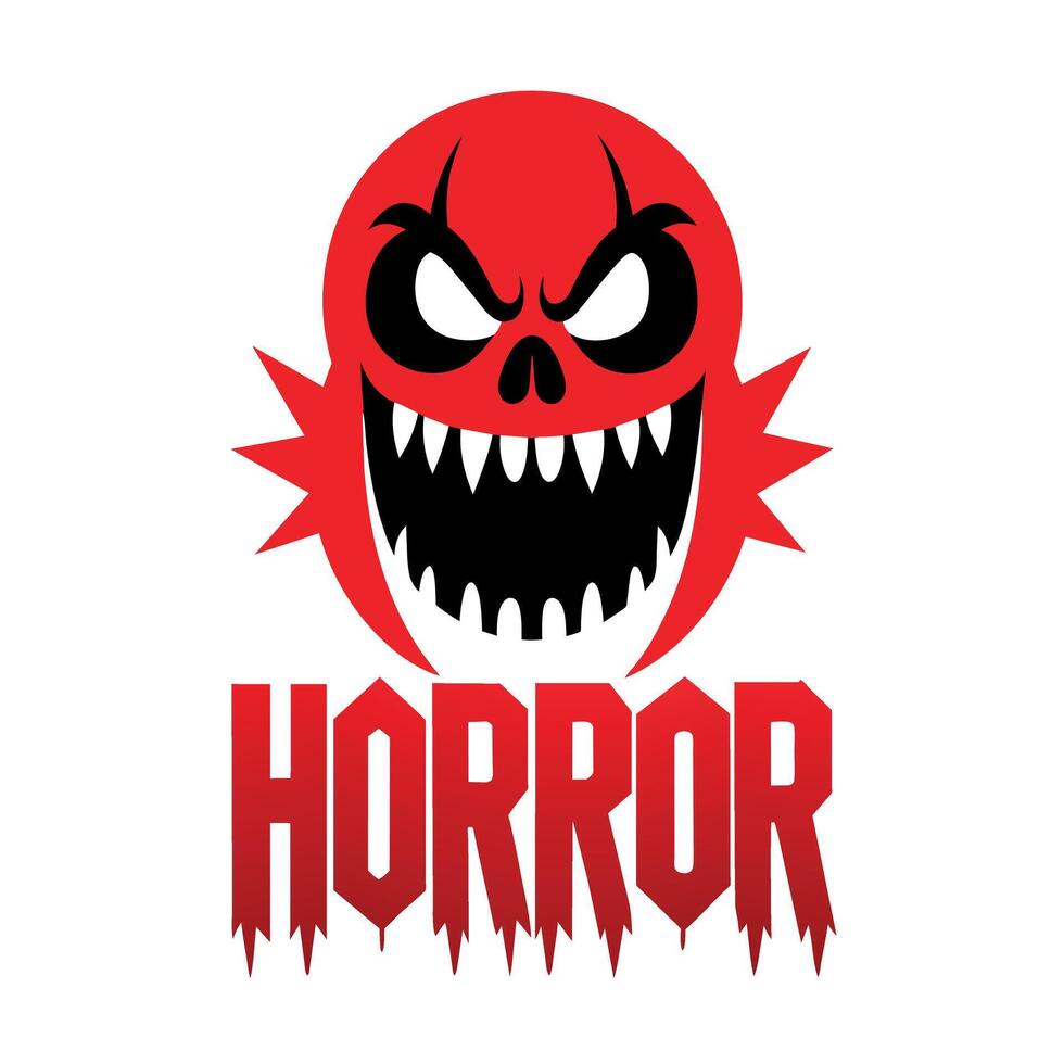 Horror logotipo ilustração plano estilo vetor