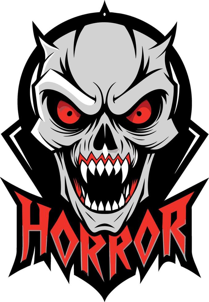 Horror logotipo ilustração plano estilo vetor