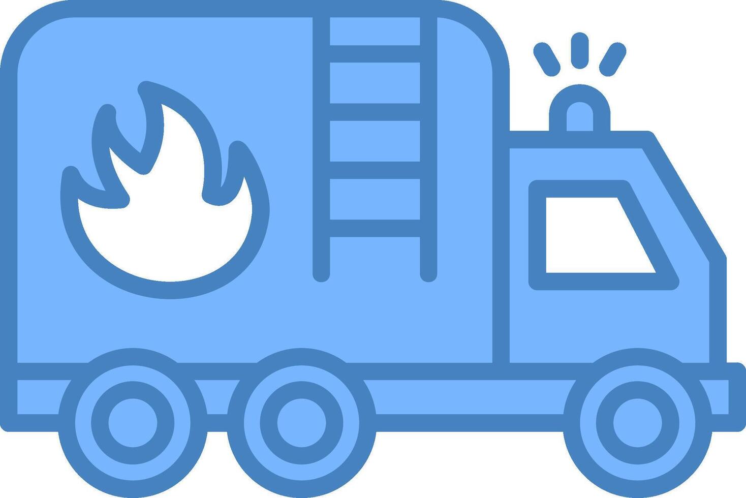 fogo caminhão linha preenchidas azul ícone vetor