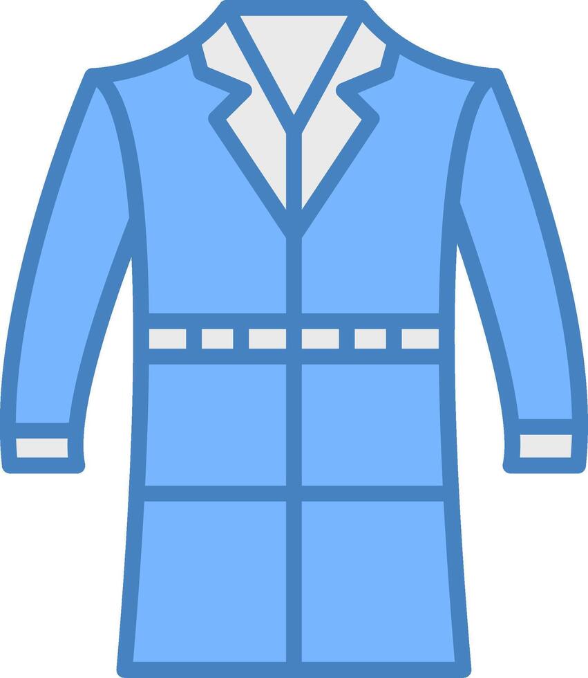 casaco linha preenchidas azul ícone vetor