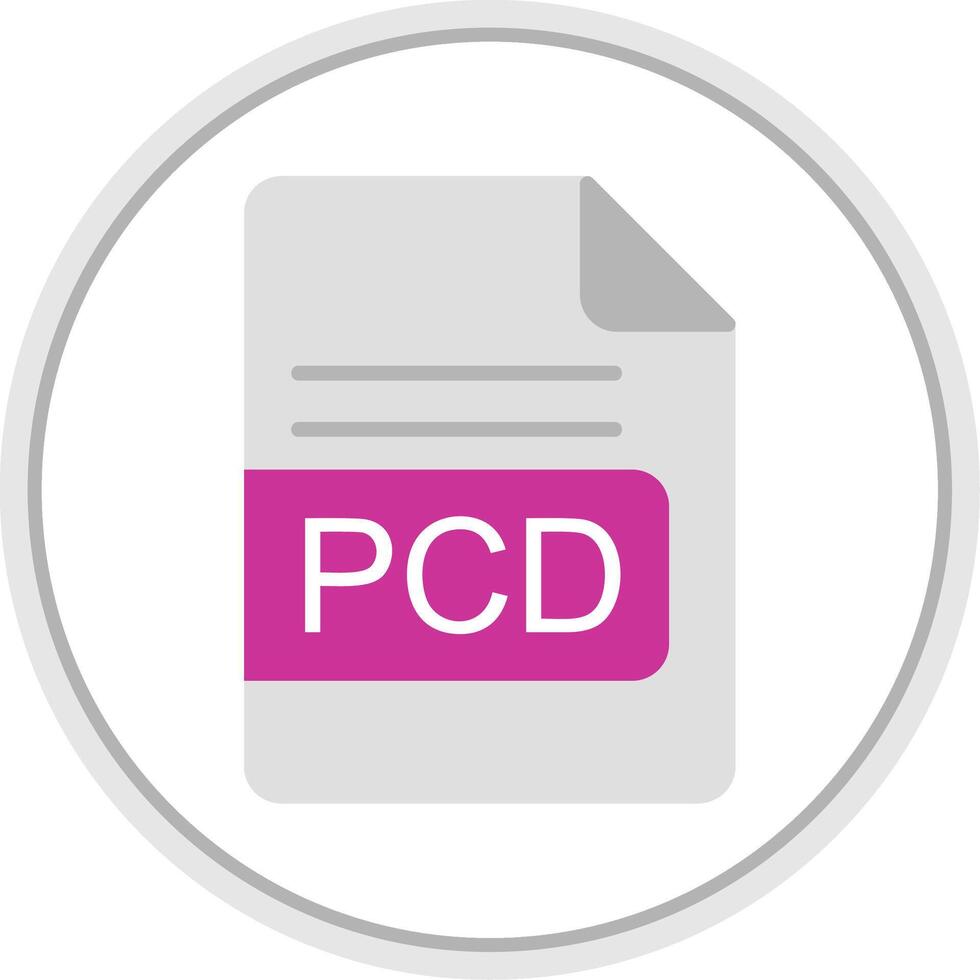 pcd Arquivo formato plano círculo ícone vetor