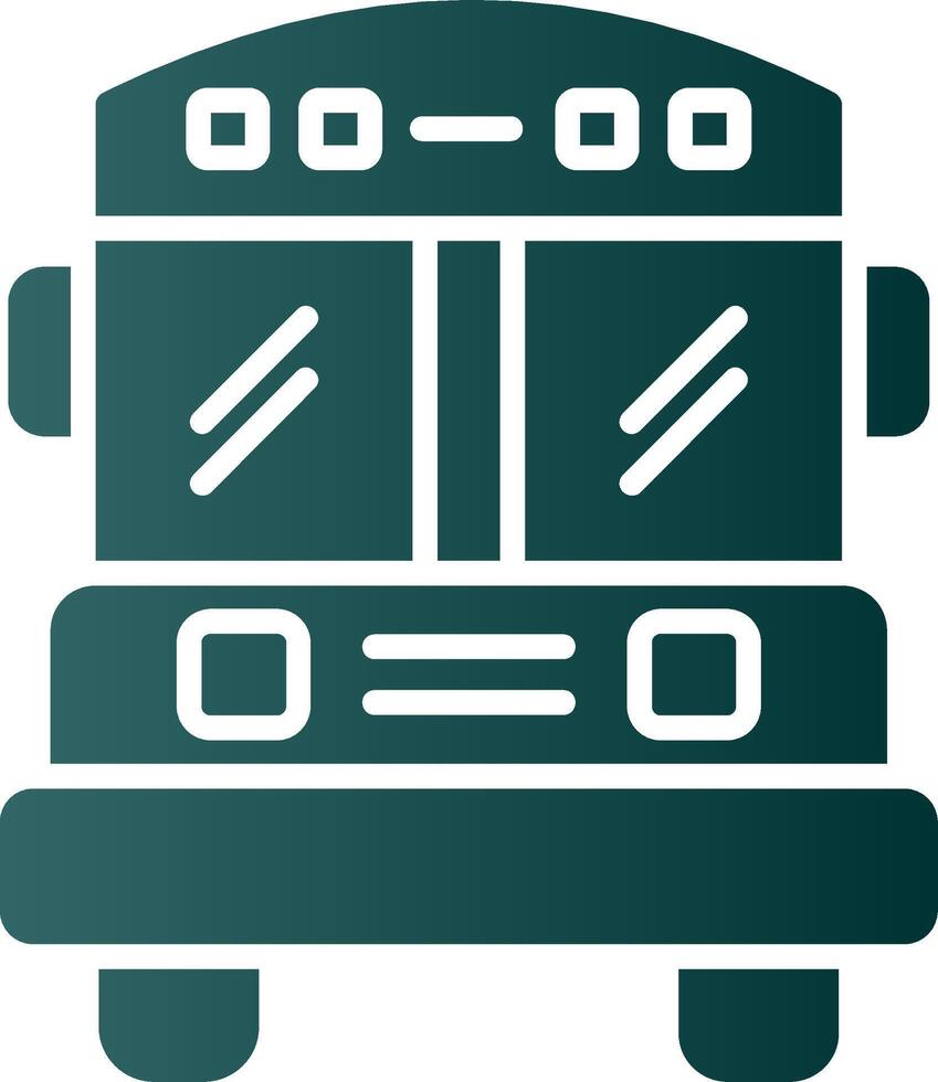 ícone de gradiente de glifo de ônibus escolar vetor