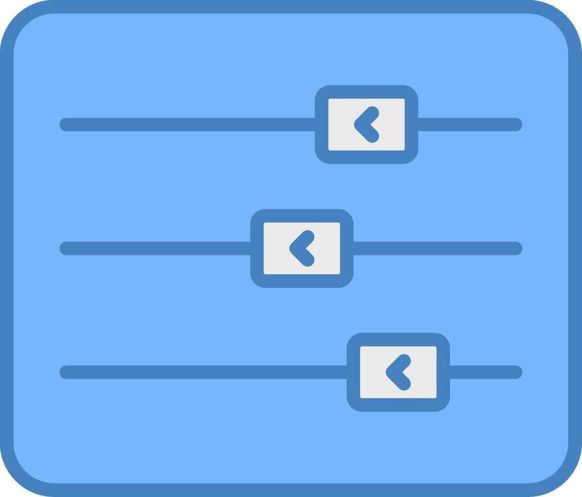 controles deslizantes linha preenchidas azul ícone vetor