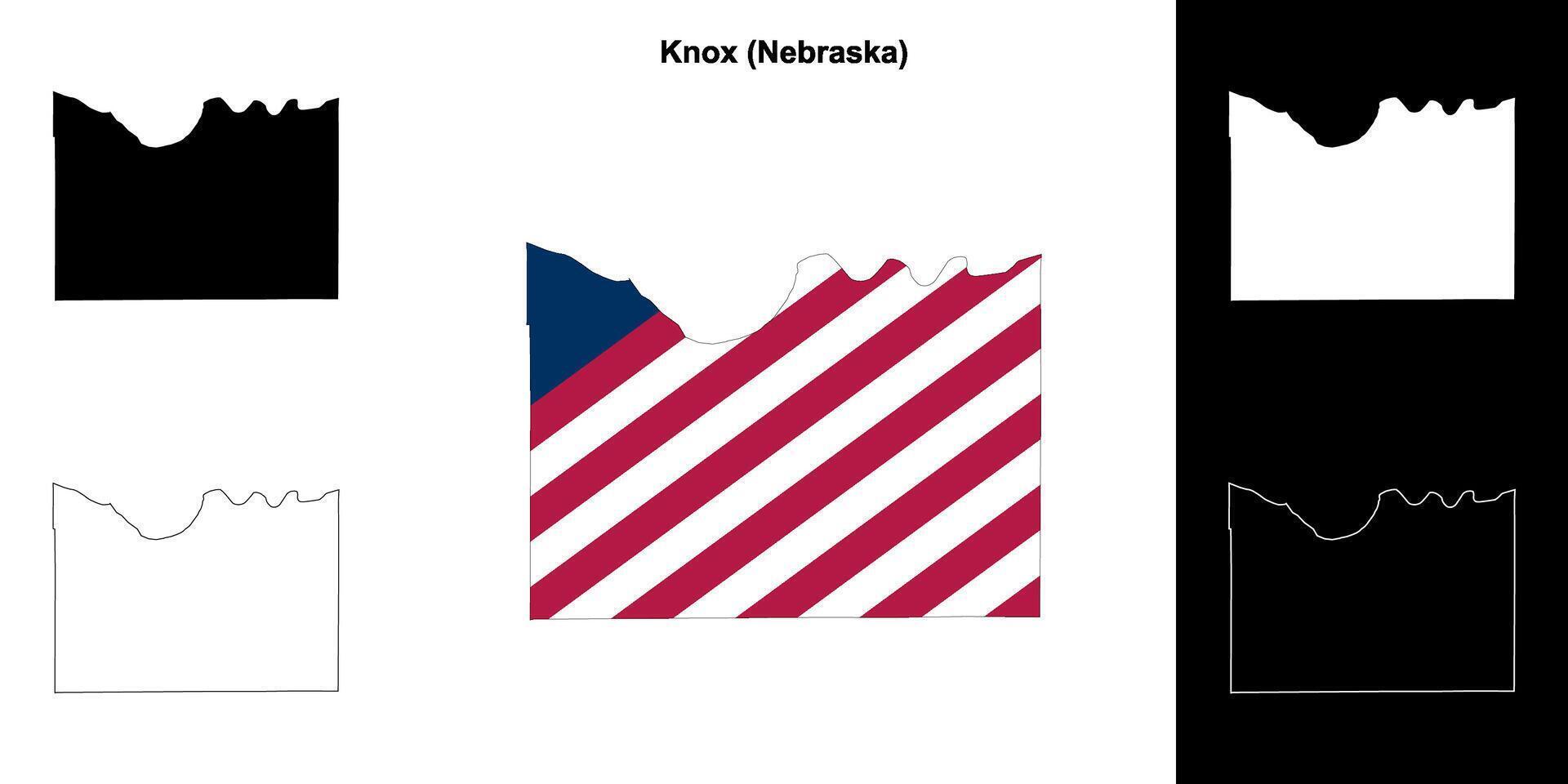 Knox condado, Nebraska esboço mapa conjunto vetor