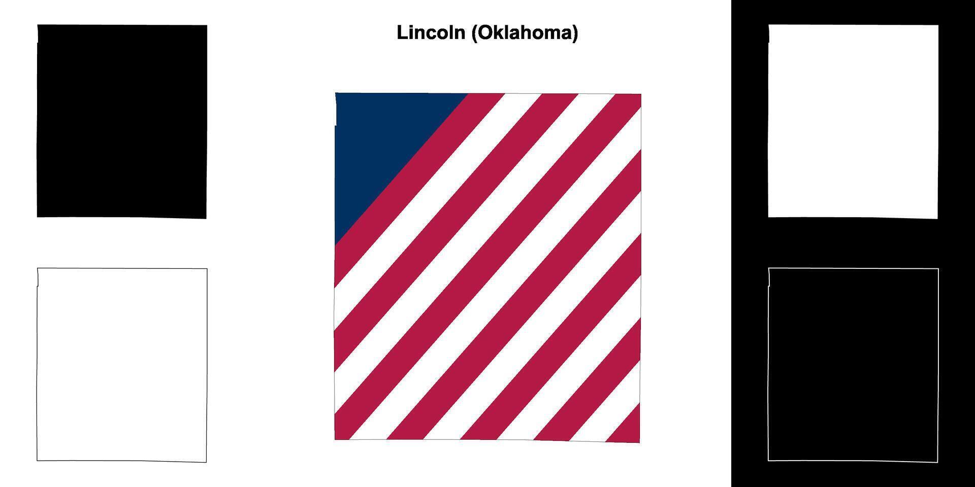 Lincoln condado, Oklahoma esboço mapa conjunto vetor