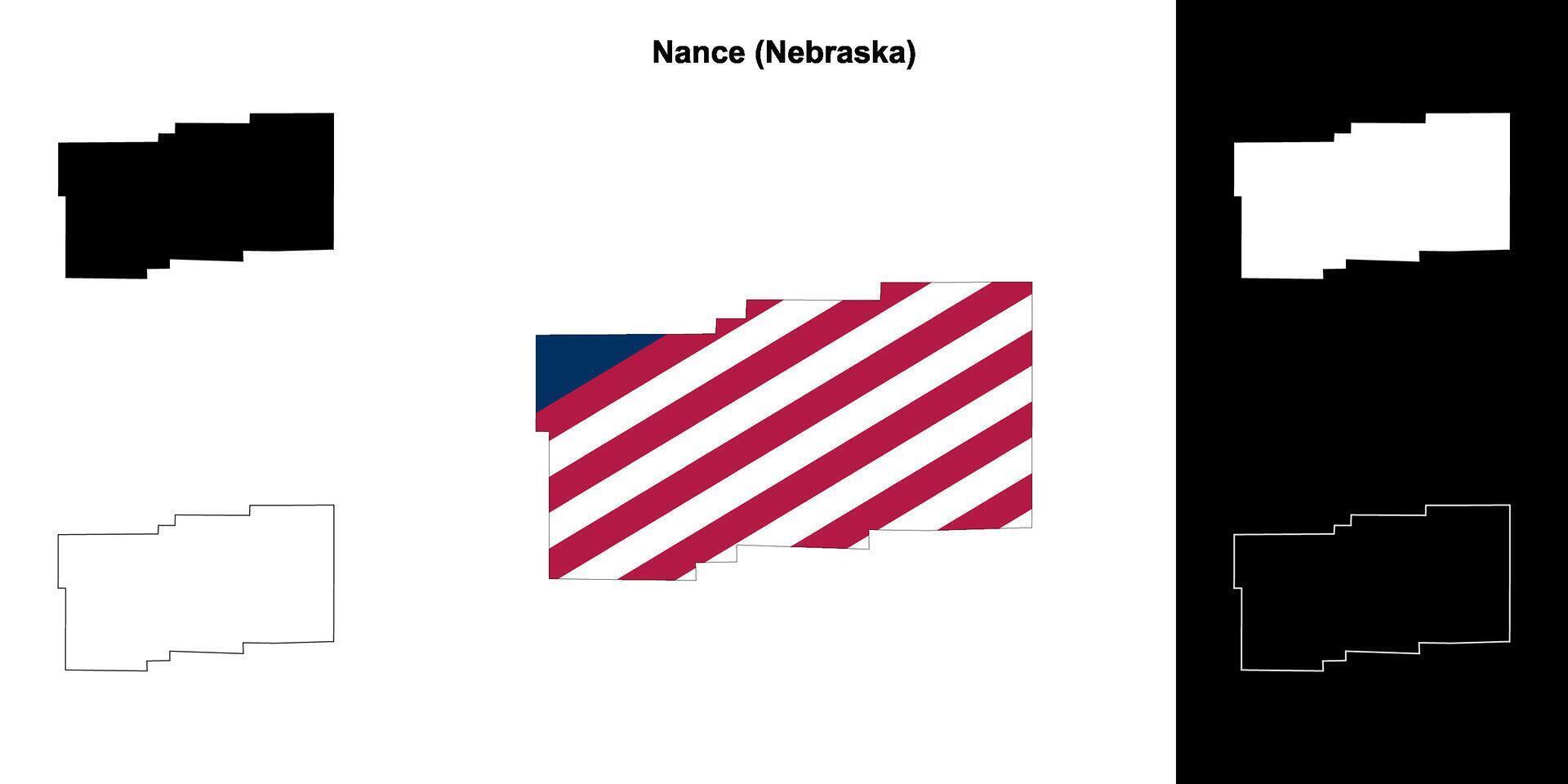 finanças condado, Nebraska esboço mapa conjunto vetor