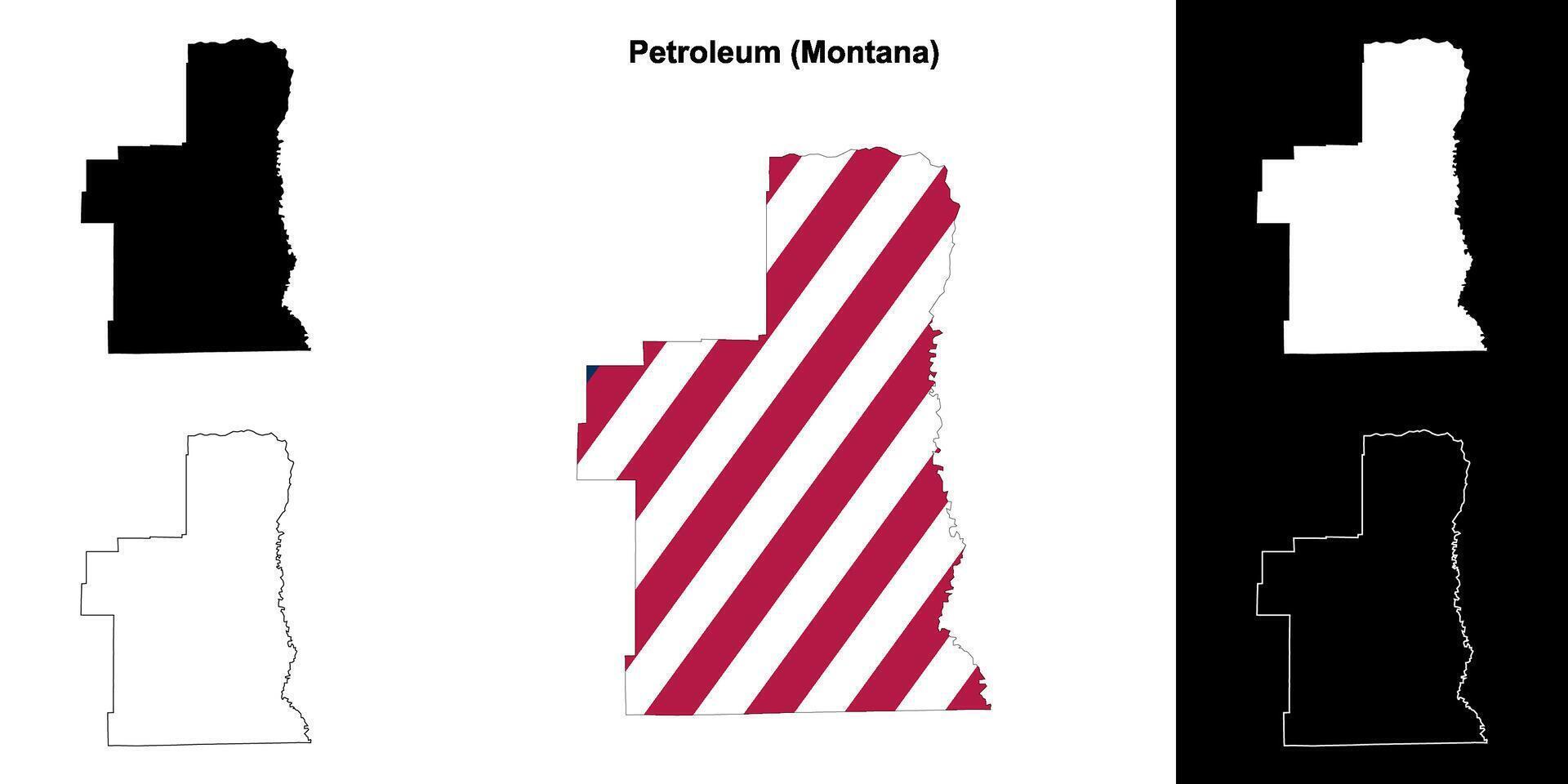 petróleo condado, montana esboço mapa conjunto vetor