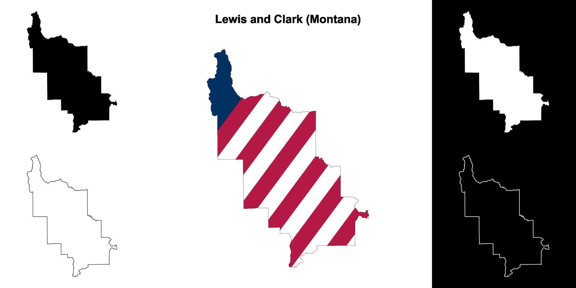 Luís e Clark condado, montana esboço mapa conjunto vetor