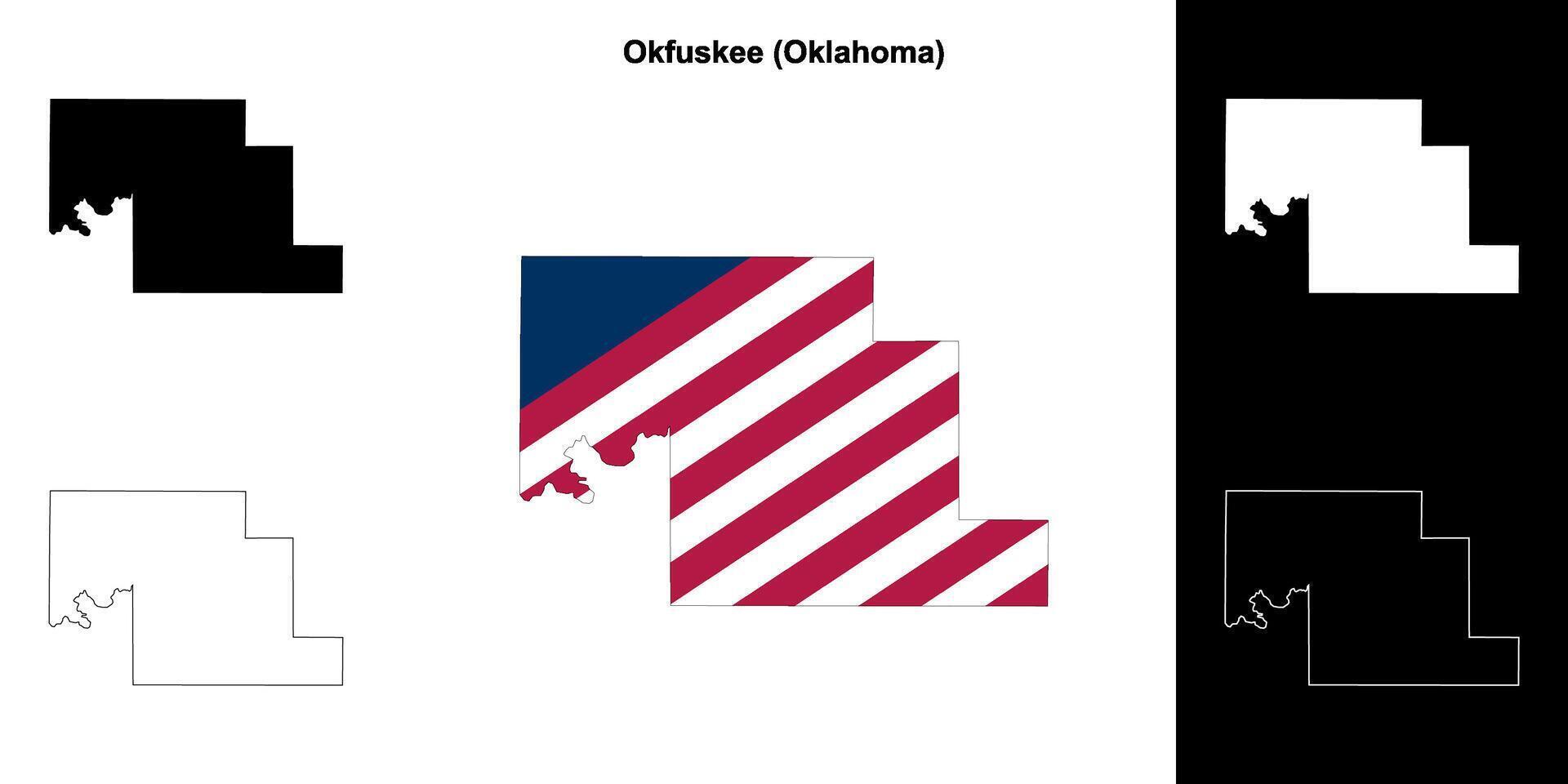 okfuskee condado, Oklahoma esboço mapa conjunto vetor