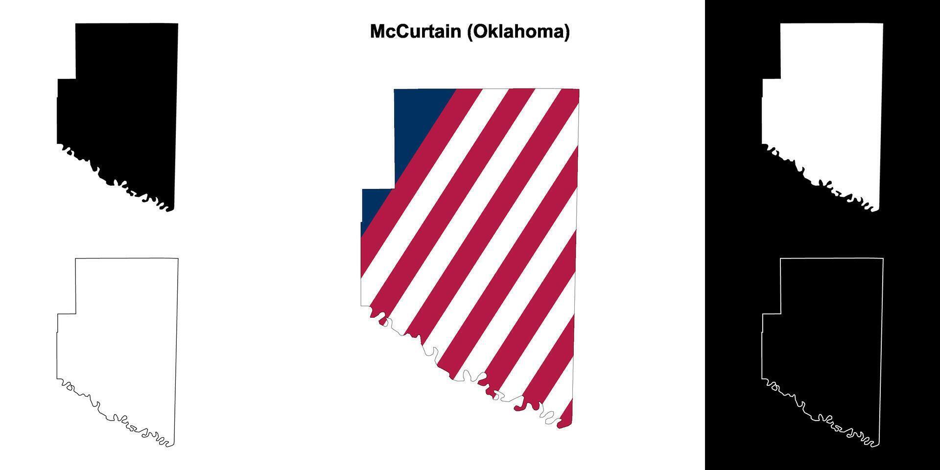 cortina condado, Oklahoma esboço mapa conjunto vetor