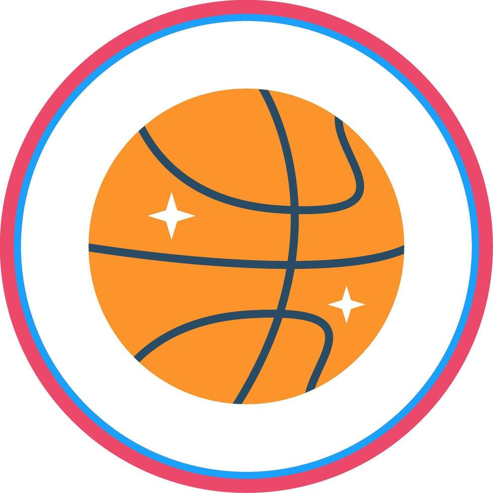 basquetebol plano círculo ícone vetor