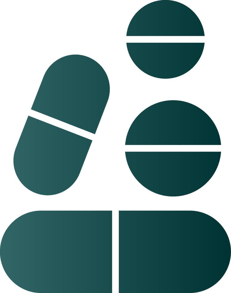ícone de gradiente de glifo de pílulas vetor