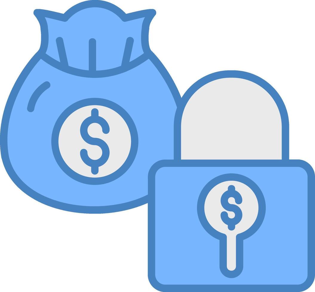 seguro Forma de pagamento linha preenchidas azul ícone vetor