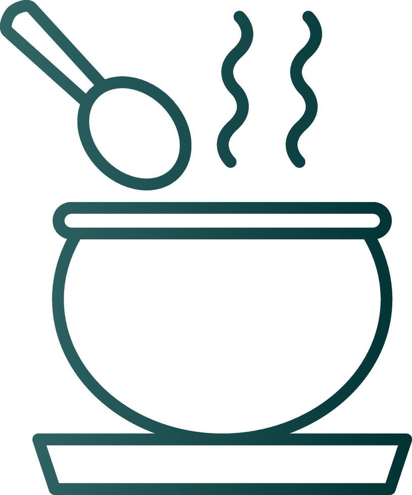 ícone de gradiente de linha de sopa vetor