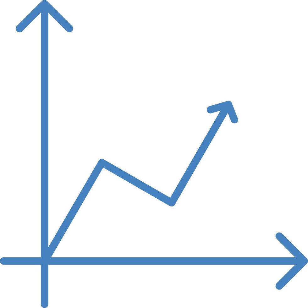 gráfico linha preenchidas azul ícone vetor