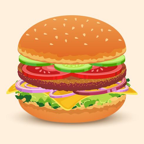 Impressão de sanduíche de hambúrguer vetor
