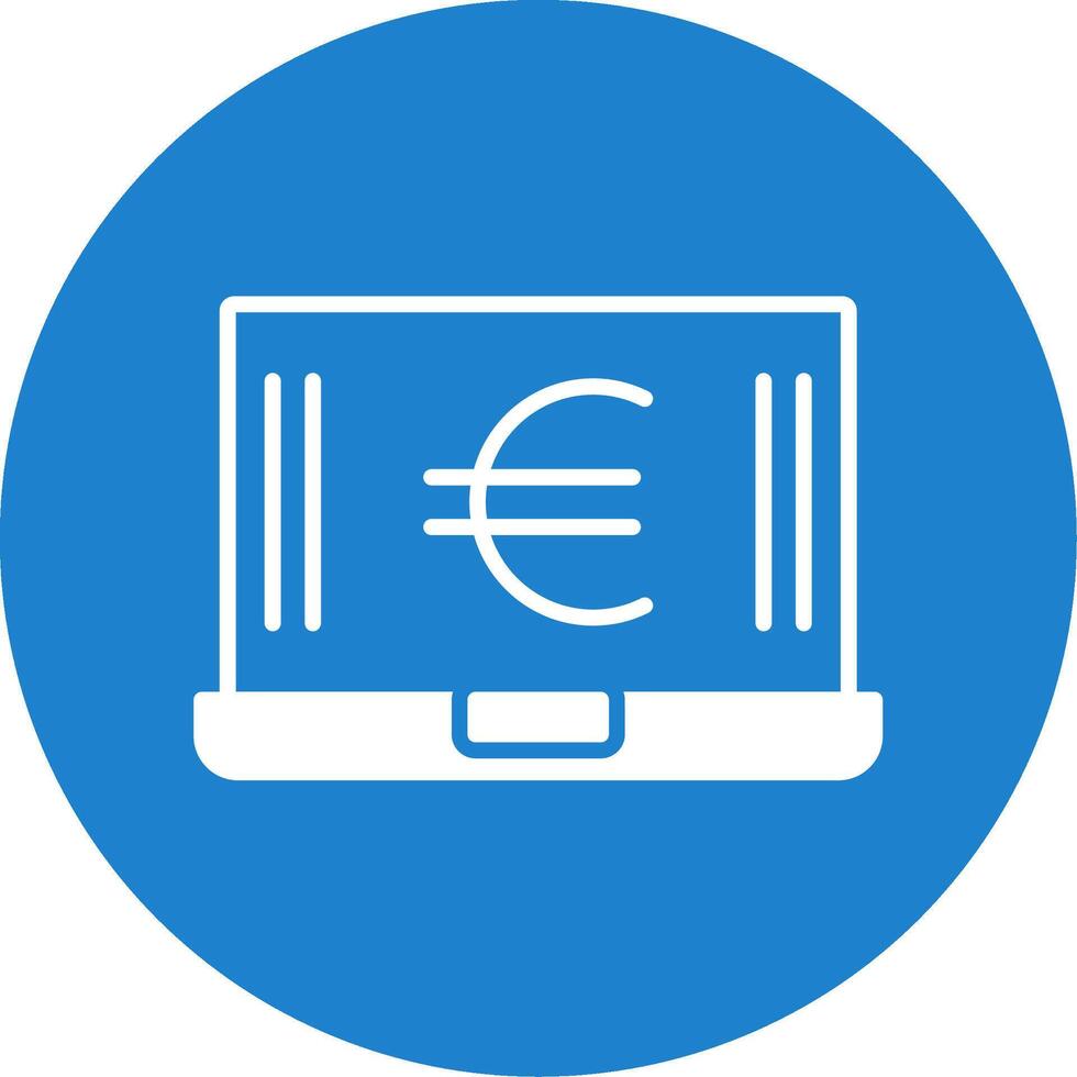 euro computador portátil multi cor círculo ícone vetor