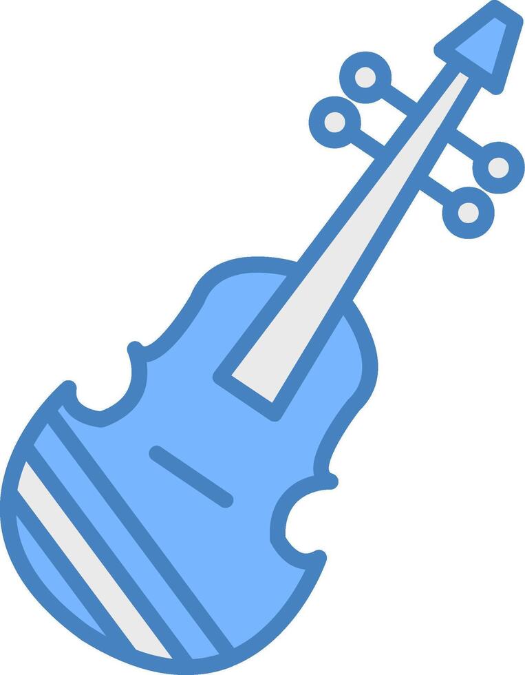 violino linha preenchidas azul ícone vetor