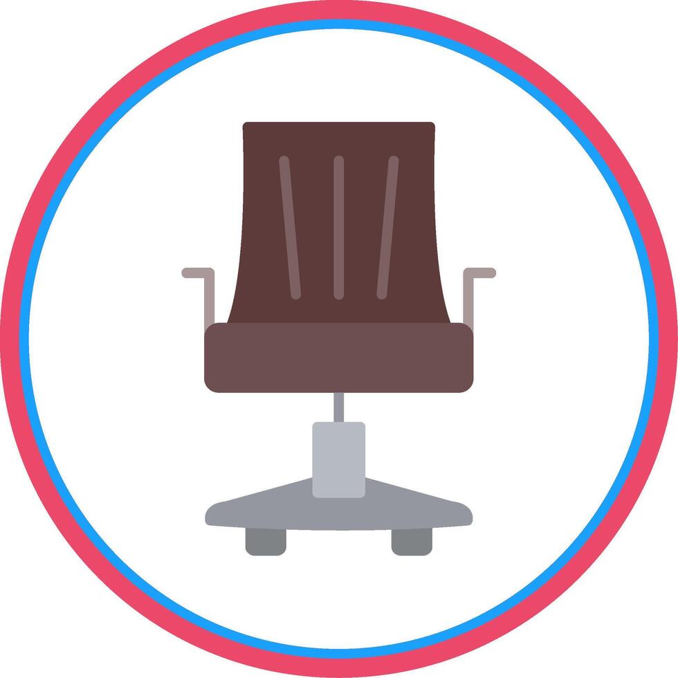 escritório cadeira plano círculo ícone vetor