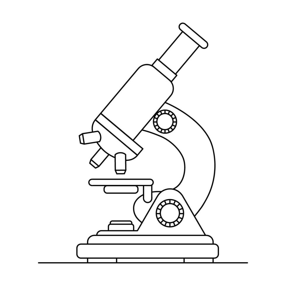 microscópio esboço ícone isolado em branco vetor