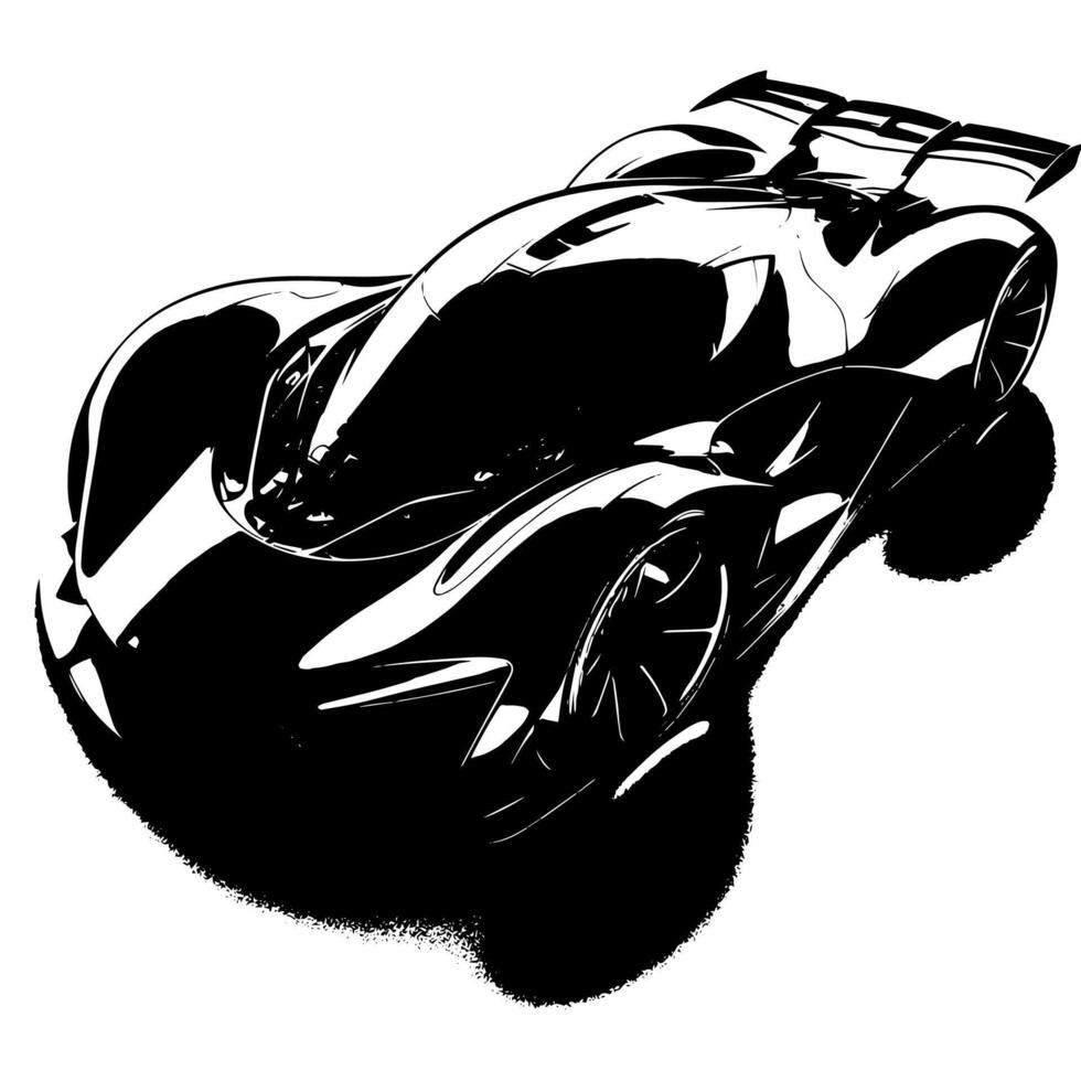 Preto e branco ilustração do uma hipercarro Esportes carro vetor