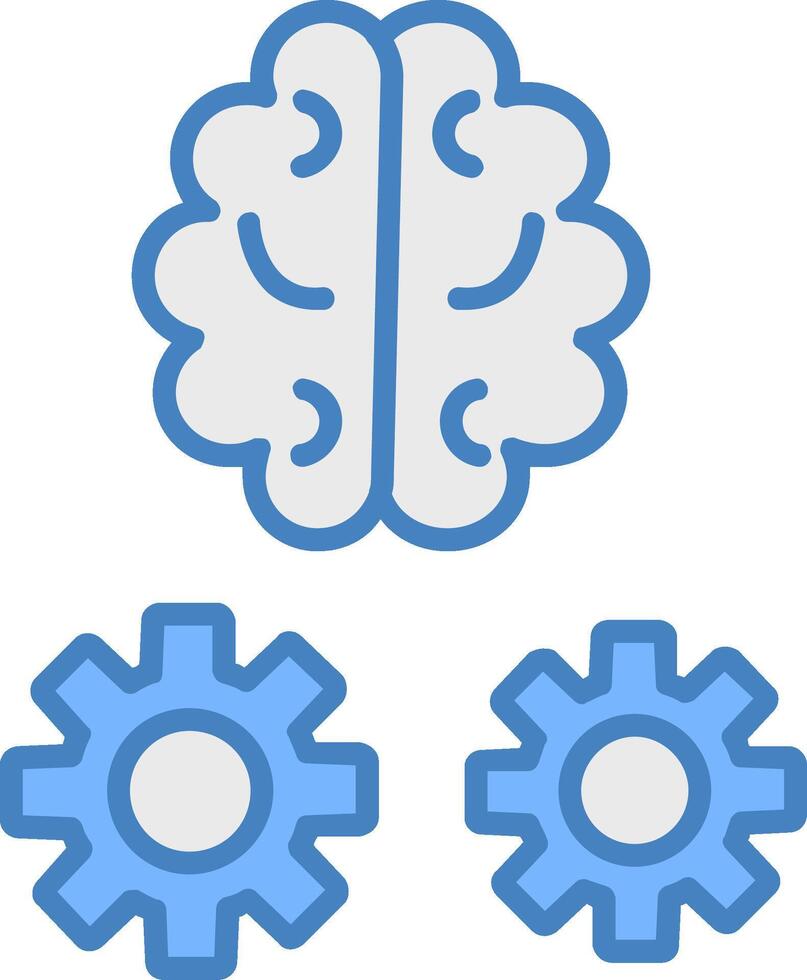 cérebro Treinamento linha preenchidas azul ícone vetor