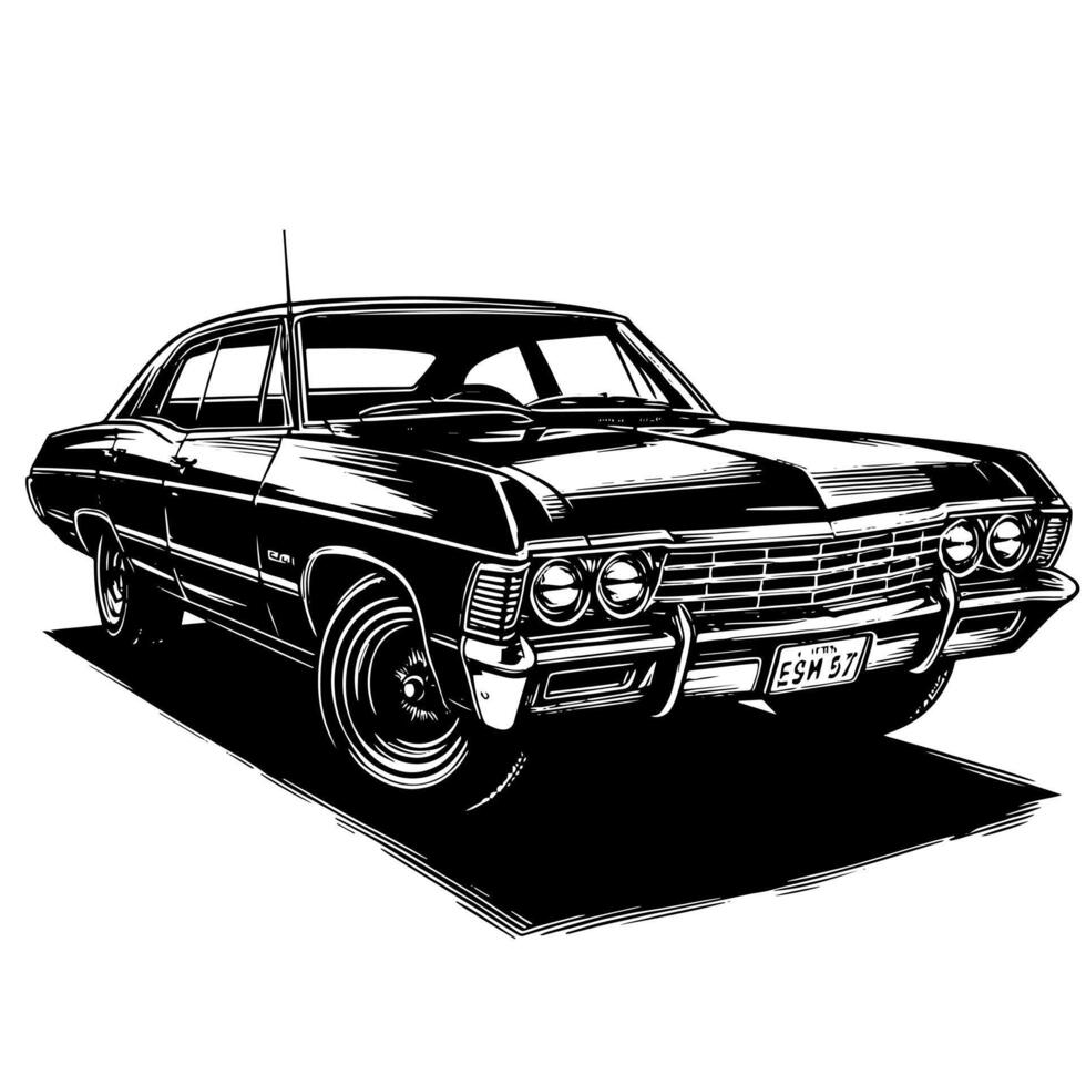 Preto e branco ilustração do uma hipercarro Esportes carro vetor