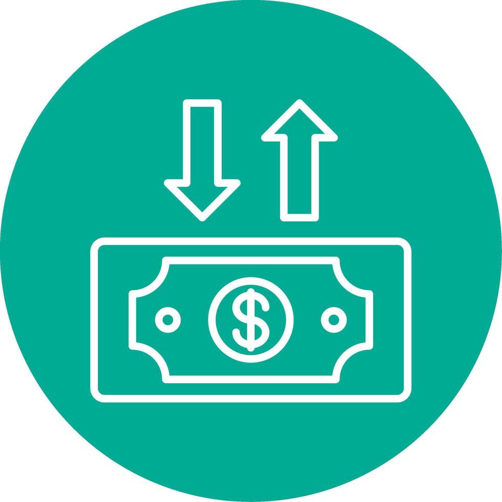 dólar conta multi cor círculo ícone vetor