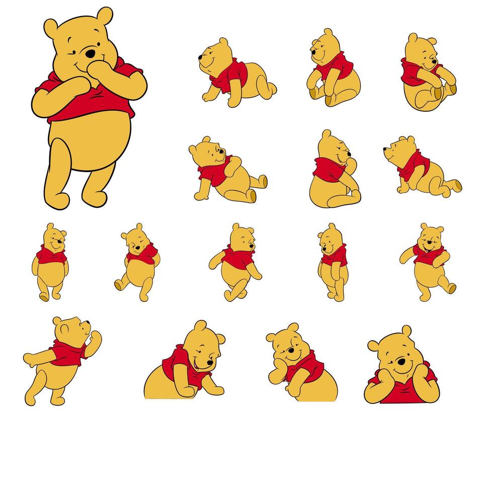 Disney animado personagem ursinho a pooh desenho animado vetor