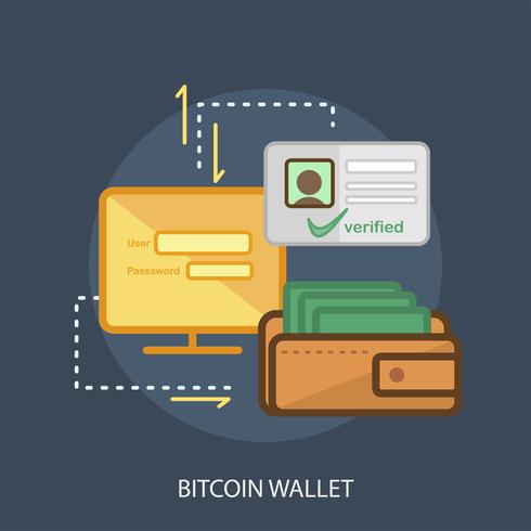 Ilustração conceitual de carteira de Bitcoin Design vetor