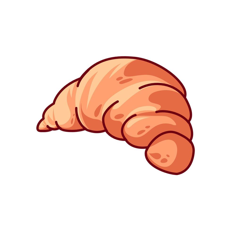 croissant desenho animado dentro mão desenhado ilustração vetor